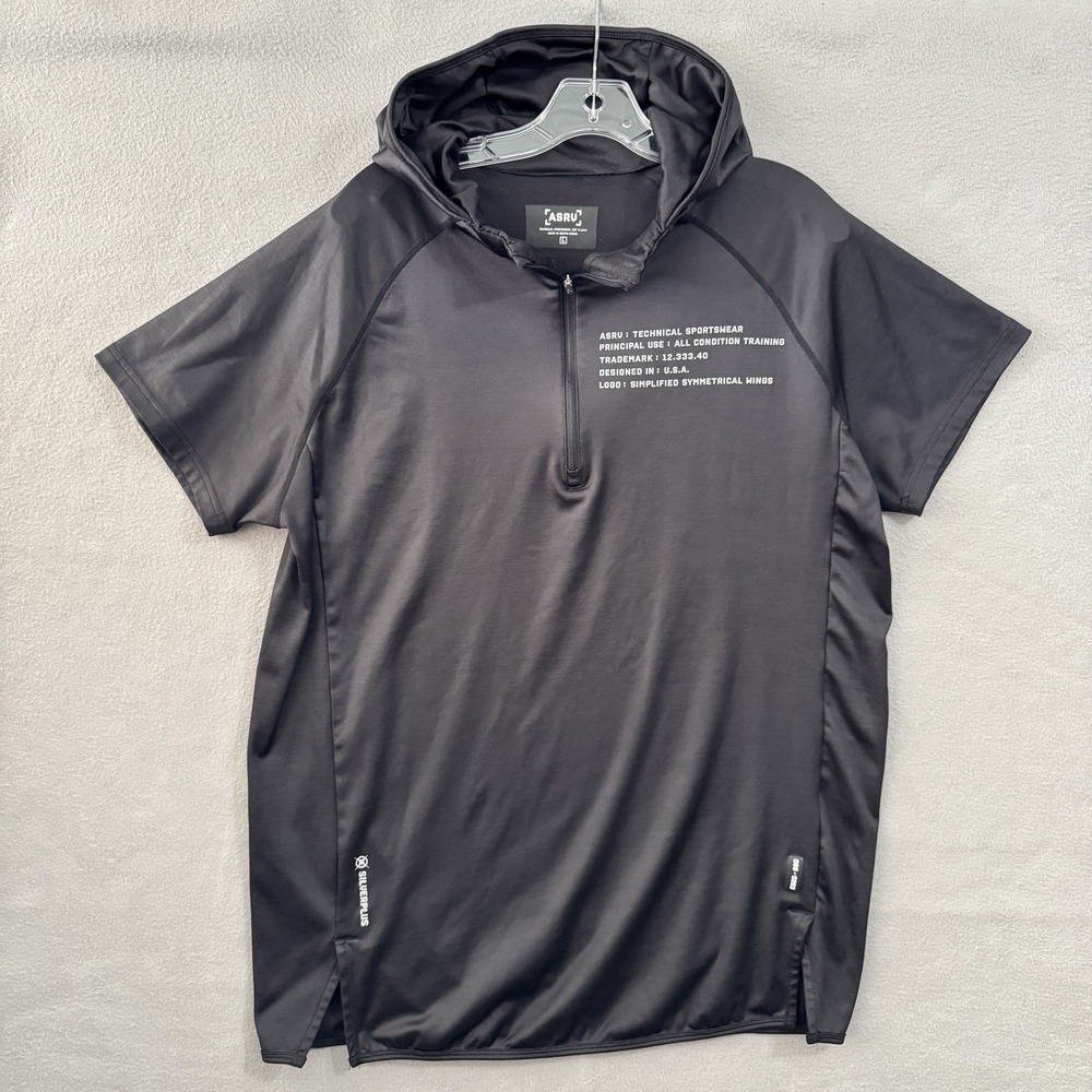 ASRV Shirt Men L Black Hooded SilverPlus Technical Performance Training DSG-0203
